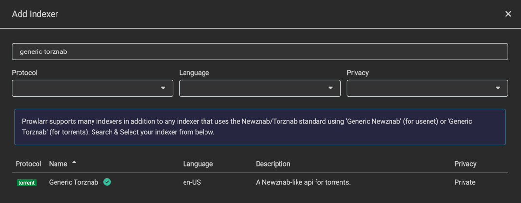 Prowlarr 添加索引器